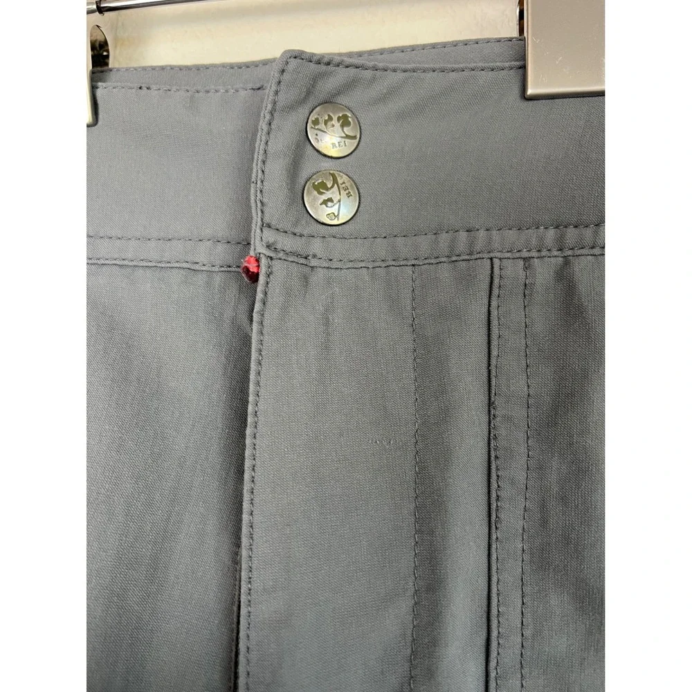 REI Co-op Womens Gray Hiking Shorts Size 12 UPF 50 Quick Dry Outdoor Trail Leaf